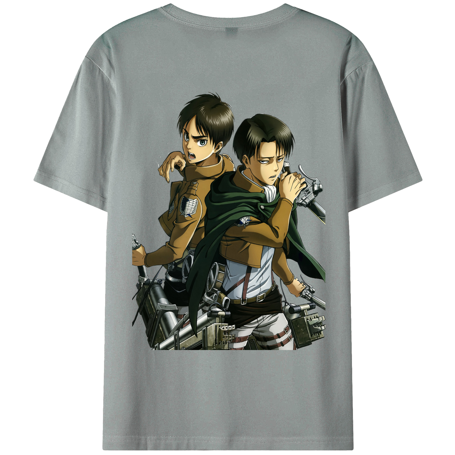 （画像用） 進撃の巨人 リヴァイ·アッカーマン Attack on Titan Levi Ackerman 綿100％ メンズ半袖Tシャツ（バックプリント） 通気性